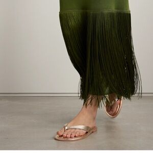 A Emery Morgan metallic leather flip flops